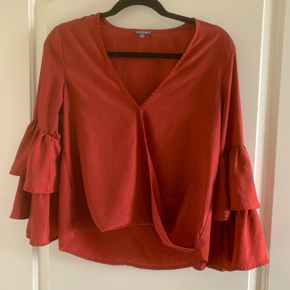 Flowy burnt orange blouse